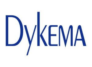 Blue capital letters reading "Dykema"