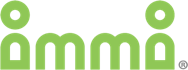 green letters reading "immi" with the Is stylized to look like people